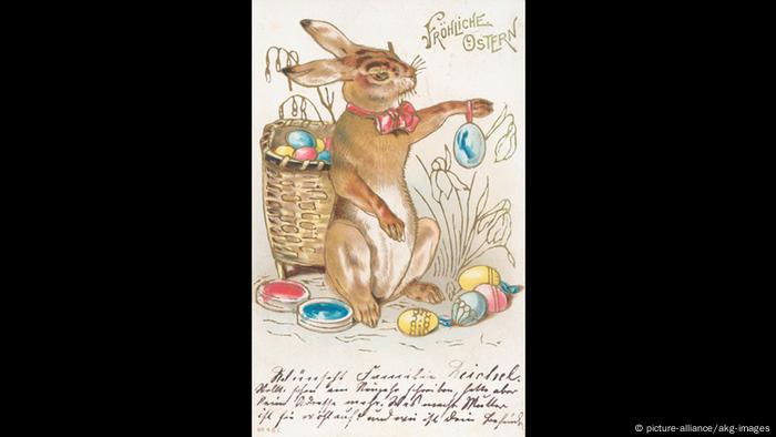 Osterhase auf Postkarte von 1903 