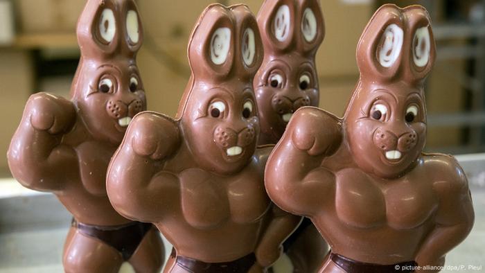 Muskulöse Schokoladen-Osterhasen