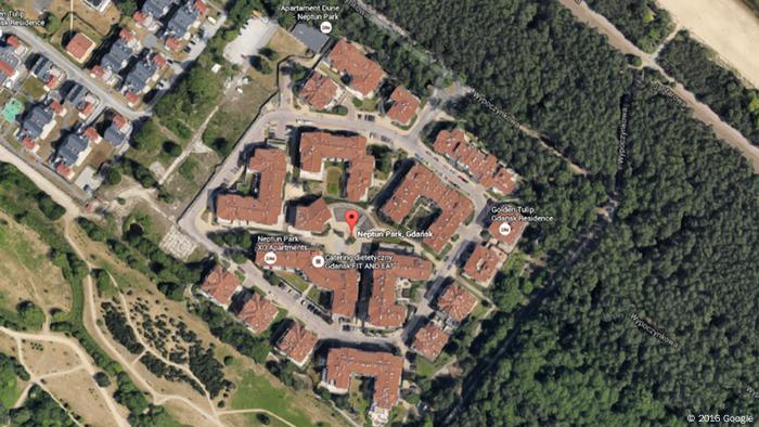 Google Earth Screenshot of the Neptun Park complex in Gdansk