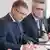 De Maiziere und Stefanovic stellen das gemeinsame Sicherheitsabkommen vor (Bild:DW)
