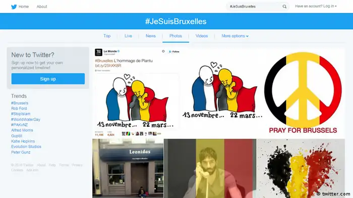 Symbolbild Anschläge in Brüssel - Zeichnungen bei Twitter