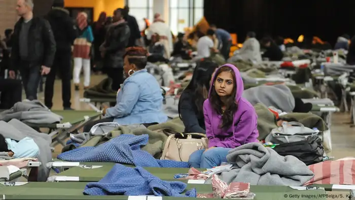 Belgien Notunterkunft für Reisegäste aus Brüssel