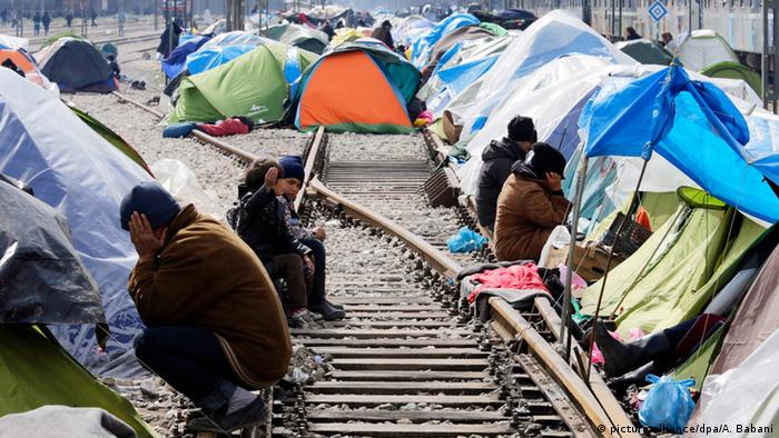 Беженцы на греческо-македонской границе