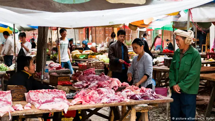Fleischmarkt in China
