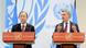 UNHCR Pressekonferenz in Genf Ban Ki-moon und Filippo Grandi UNHCR Pressekonferenz in Genf Ban Ki-moon und Filippo Grandi