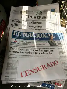 newspaper with blank space on front page showing Spanish word for censored