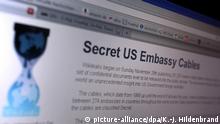 Die Internetseite von Wikileaks, auf der vertrauliche Depeschen des US-Außenministeriums zu lesen sind, aufgenommen am Montag (29.11.2010) in Kaufbeuren (Schwaben). In den jüngsten Wikileaks-Enthüllungen von US-Geheimdokumenten werden auch deutsche Politiker wenig schmeichelhaft beurteilt. Foto: Karl-Josef Hildenbrand dpa/lby © picture-alliance/dpa/K.-J. Hildenbrand