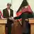 El presidente afgano, Ashraf Ghani, se reunió con John Kerry en Kabul.