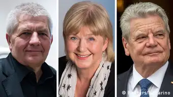 Les trois dirigeants du BStU depuis sa création. De droite à gauche et dans l'ordre chronologique: Joachim Gauck, Marianne Birthler, Roland Jahn.