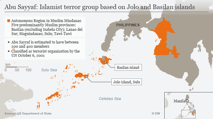 Infographic about Philippine Islamist group Abu Sayyaf