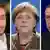 Німецький сатирик Ян Бемерманн (л), канцлерка Німеччини Анґела Меркель та президент Туреччини Реджеп Таїп Ердоган (п)