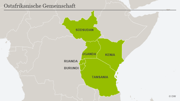 Karte Ostafrikanische Gemeinschaft Deutsch