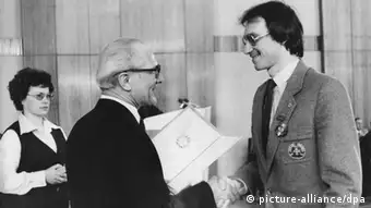 DDR Erich Honecker & Jan Hoffmann, Eiskunstläufer
