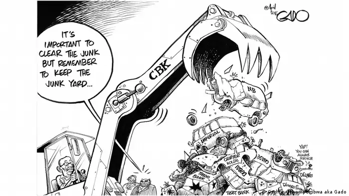 Cartoon von Godfrey Mwampembwa aka Gado