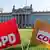 SPD and CDU flags in front of the German parliament