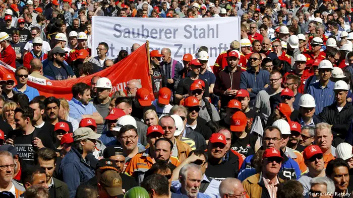 Deutschland Stahlindustrie Proteste in Duisburg