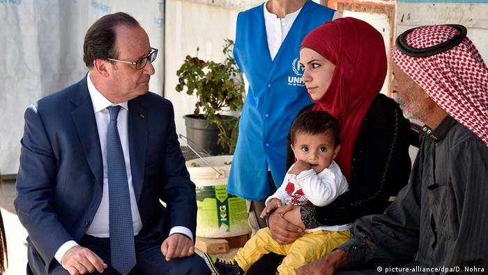 Libanon Präsident Francois Hollande Besuch Flüchtlingslager
