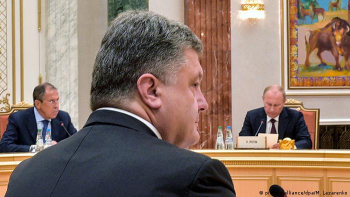 Петр Порошенко и Владимир Путин, август 2014 года