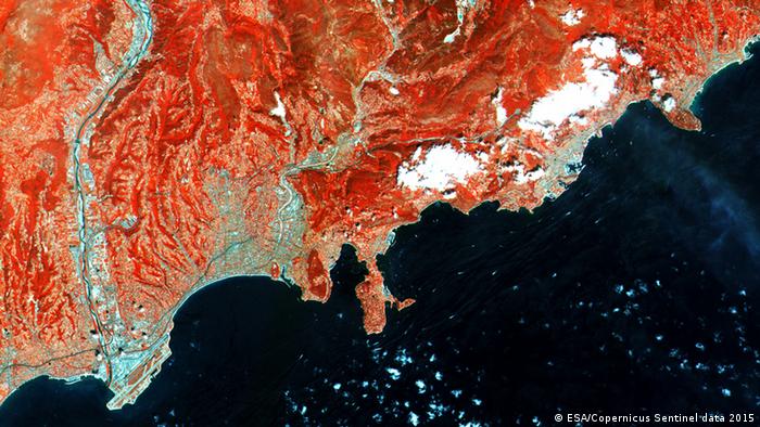 Image of the French riviera taken from a Sentinel satellite (Photo: Copernicus data/ESA)