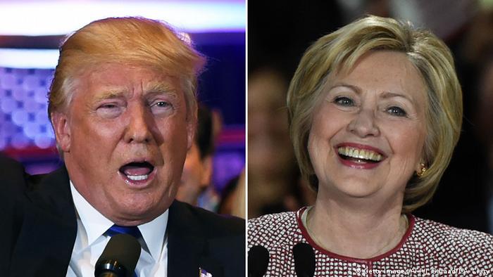 USA Vorwahlen Bildkombo Donald Trump und Hillary Clinton