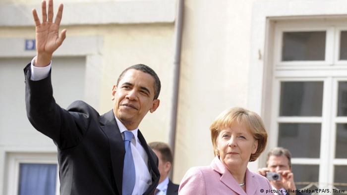 Deutschland Barack Obama und Angela Merkel in Baden-Baden