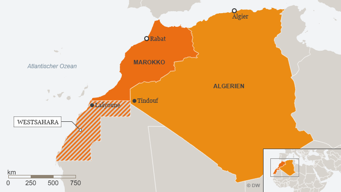 Karte Marokko Algerien Westsahara Deutsch
