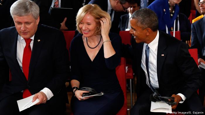 Барак Обама и Лаурин Харпер на саммите G7 в замке Эльмау