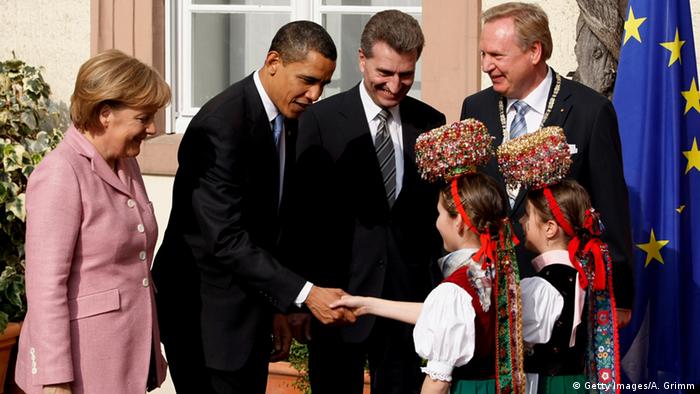 Ангела Меркель и Барак Обама в Баден-Бадене