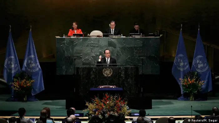 USA Vereinte Nationen Unterzeichnung Klimaabkommen von Paris - Rede Hollande