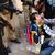 A polio worker in Karachi amid tight security