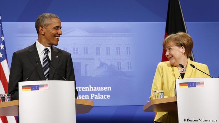 Angela Merkel Barack Obama Hannover Deutschland PK