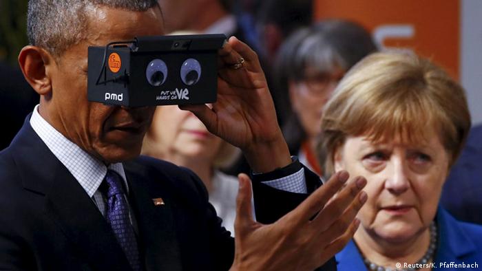 Deutschland Eröffnungsrundgang Hannover-Messe Merkel Obama