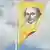 Eine Flagge mit dem Portrait von William Shakespeare. (Foto: DW)
