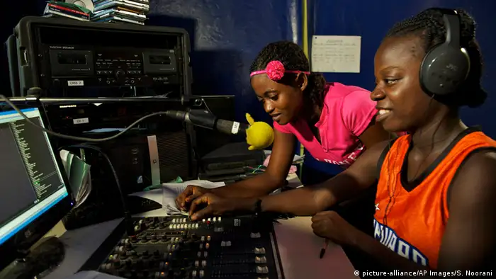 Women in a radio station