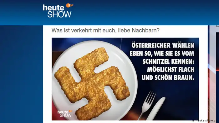 Screenshot Heute Show Nazi Schnitzel