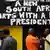 People stand in front of a sign that reads, "A new South Africa starts with a new president."