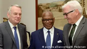 Mali Frank-Walter Steinmeier, Ibrahim Boubacar Keita und Jean-Marc Ayrault in Bamako
