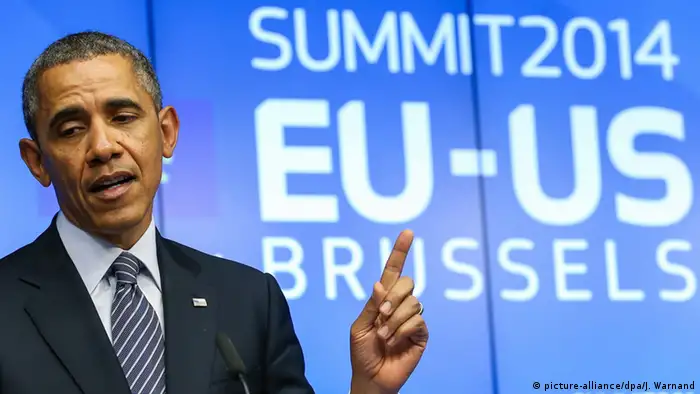 Barack Obama at European Council headquarters in Brussels (picture-alliance/dpa/J. Warnand)