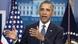 President Barack Obama gestures during a White House press briefing. President Barack Obama gestures during a White House press briefing.