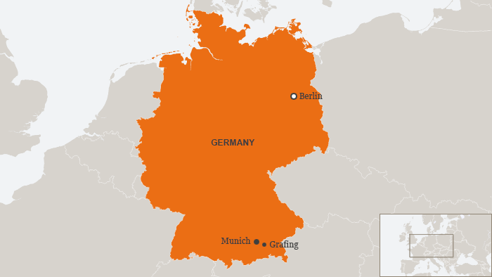 Map of Munich and Grafing in Germany