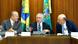 Eliseu Padilha (esq.), Michel Temer (centro) e Henrique Meirelles Eliseu Padilha (esq.), Michel Temer (centro) e Henrique Meirelles
