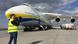 Frachtflugzeug Antonov 225 Grit mit AN225 (DW/G. Hoffmann)