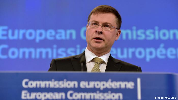 Belgien EU-Kommission Pressekonferenz Valdis Dombrovskis