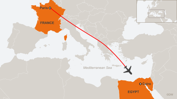 DW online Flugroute EgyptAir Karte eng