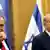 O ultranacionalista Avigdor Lieberman com o primeiro-ministro Benjamin Netanyahu