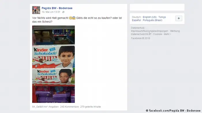 Screenshot Facebook Pegida BW - Bodensee