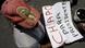 A man with sign that read: "Chapo for president" A man with sign that read: "Chapo for president"