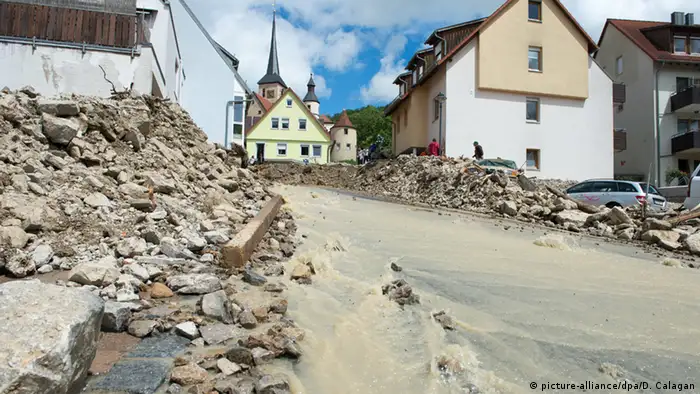 Deutschland Unwetter Schäden in Braunsbach, Baden-Württemberg
