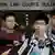 China Joshua Wong spricht vor der Presse in Hong Kong