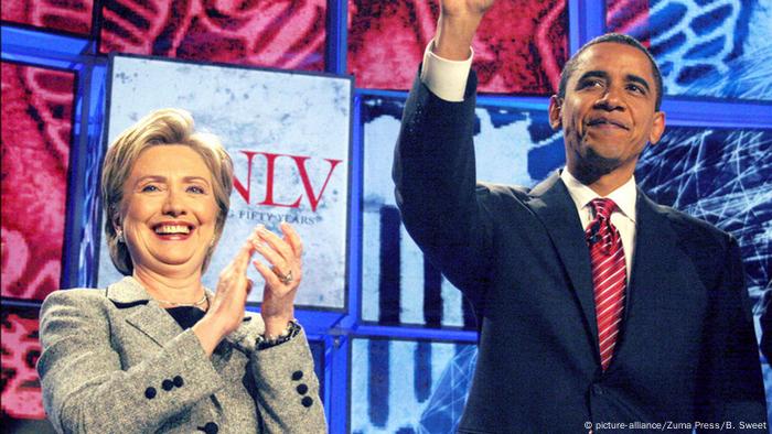 USA Hillary Clinton und Barack Obama